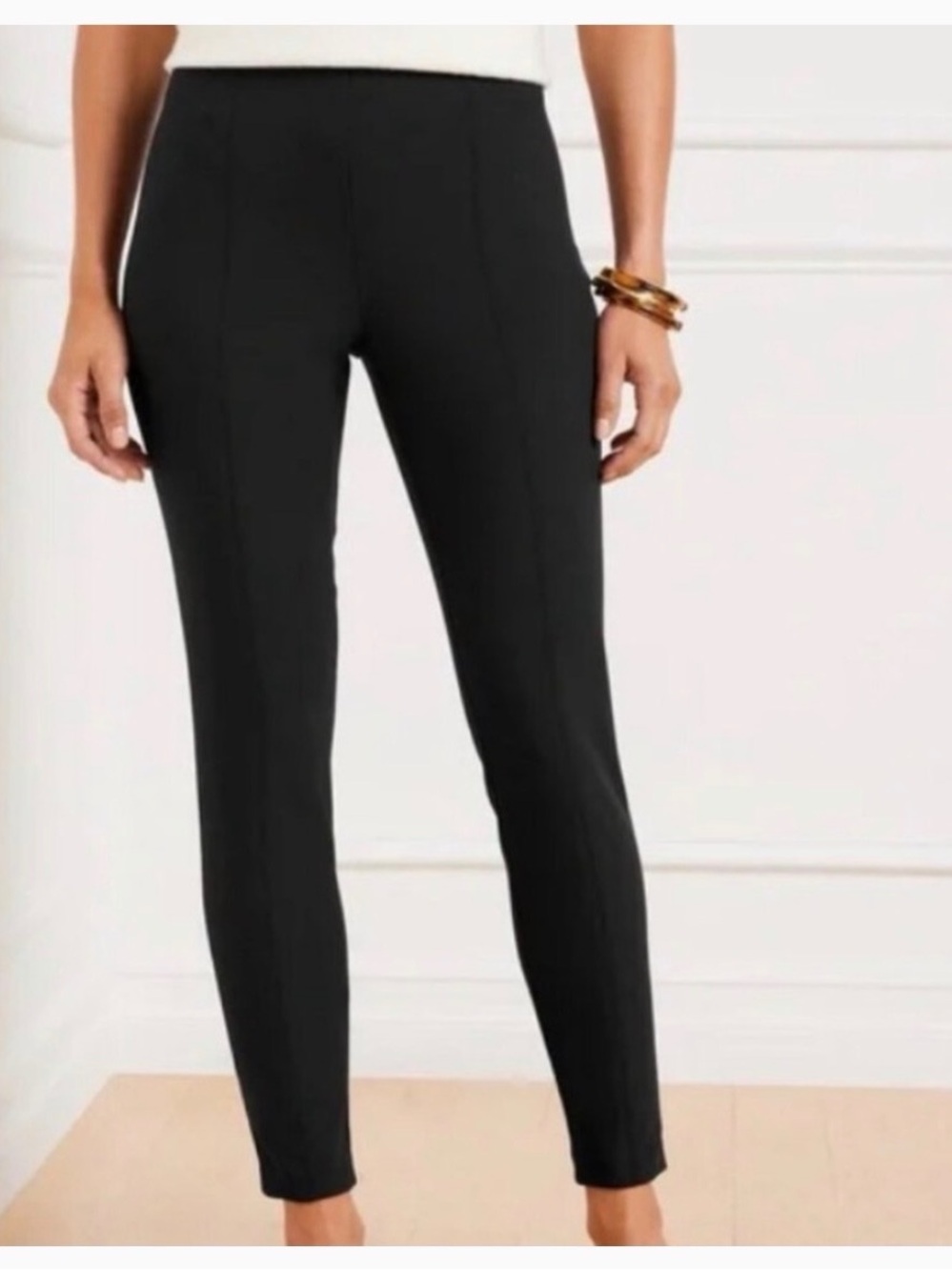 Talbots Black Portland Pant Slim Leg Ankle Length Women’s size 14W NWT Pull On